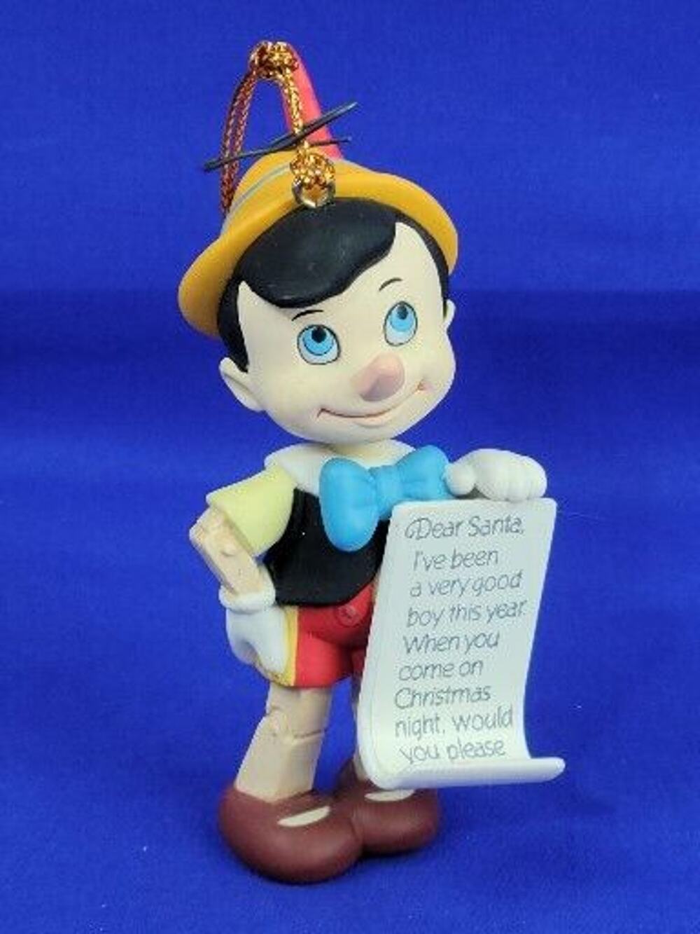 Grolier Christmas Magic Disney Pinocchio with Christmas list 4" - EUC